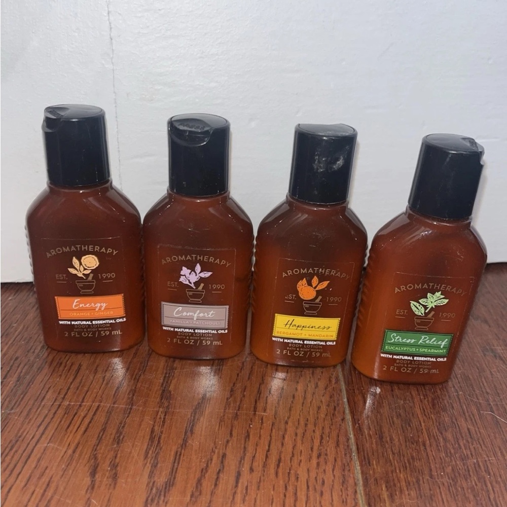 Bath and Body Works "Aromatherapy" 4 - 2 oz. Body Lotions Energy Stress Comfort